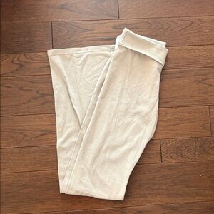 Brandy Melville Tan Fold-over yoga pants